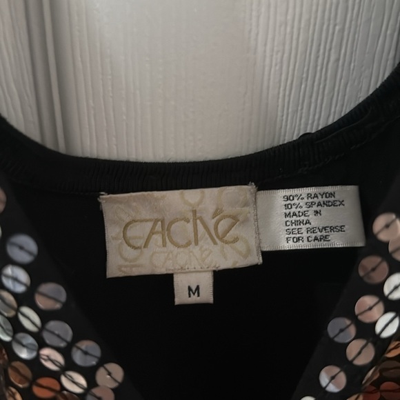 Sequin Multicolor Sleeveless Top cache sz M - Picture 2 of 3